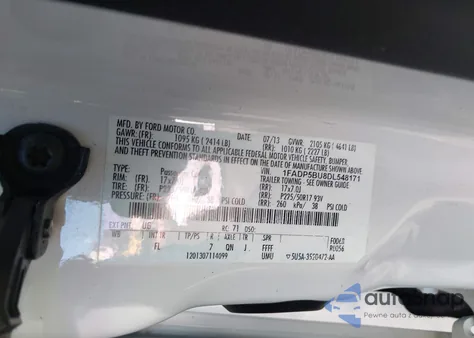 2013 Ford C-Max Hybrid Sel from USA, damaged, VIN 1FADP5BU8DL548171